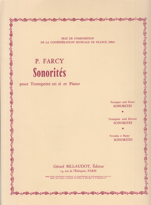 Sonorités, pour trompette en Si b et piano