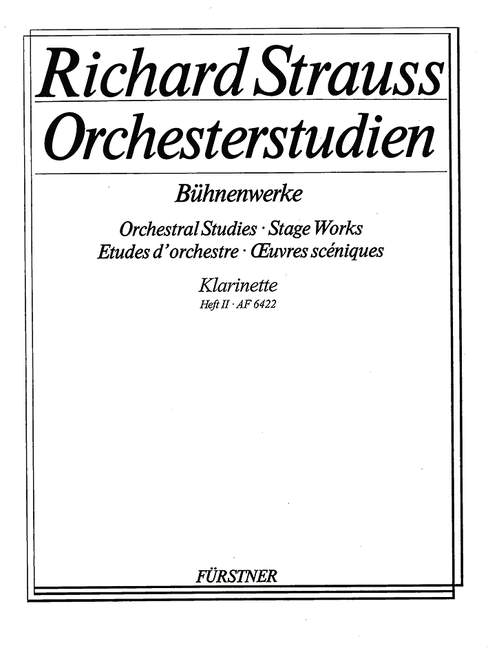 Orchesterstudien aus seinen Bühnenwerken: Klarinette Vol. 2, Guntram - Feuersnot - Salome, for Clarinet I in A, B, C