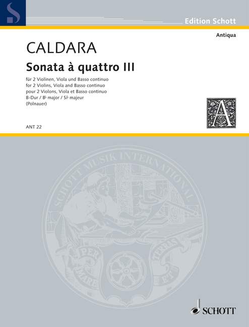 Sonata a quattro, Sonata III B flat major, for 2 Violins, Viola and Basso continuo