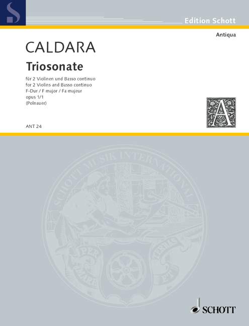 Triosonata F Major, 2 violins and basso continuo (harpsichord, piano), Violoncello (Viola da gamba) ad libitum
