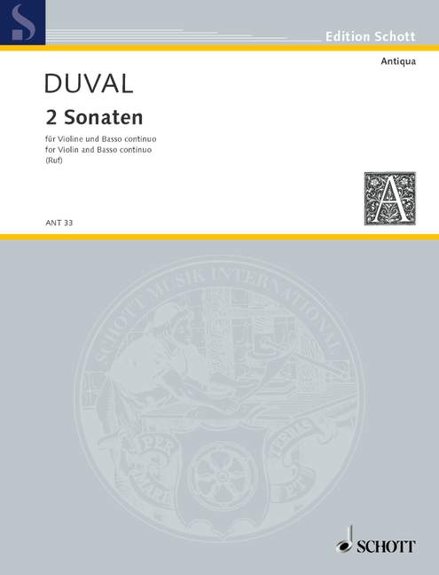 2 Sonatas, D Major, G Major, Violine und Basso Continuo, Violoncello (Viola da gamba) ad libitum