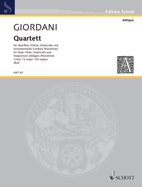 Quartet G major op. 3/1, for flute, violin, cello and harpsichord (piano)