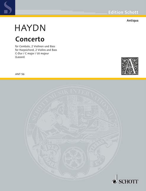 Concerto Hob.XIV: 13, (Divertimento), for harpsichord (piano), 2 violins and bass (cello), Score and parts