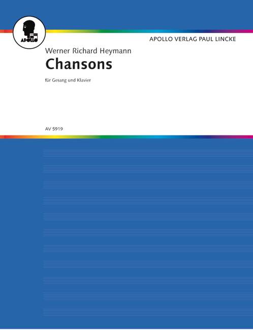 Chansons, for voice and piano