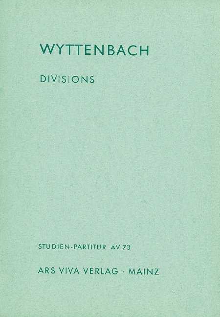 Divisions, for Piano and 9 Solo-Strings (4 Violins, 2 Violas, 2 Violoncellos, Double-bass), Study score