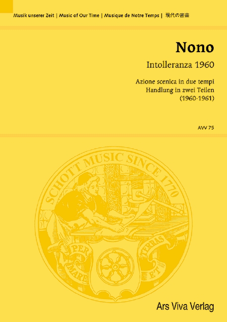 Intolleranza, Handlung in 2 Teilen, for Soli and Orchestra, Study score