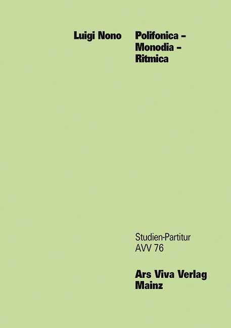 Polifonica - Monodia - Ritmica, for Woodwinds, Percussion and Piano, Study score