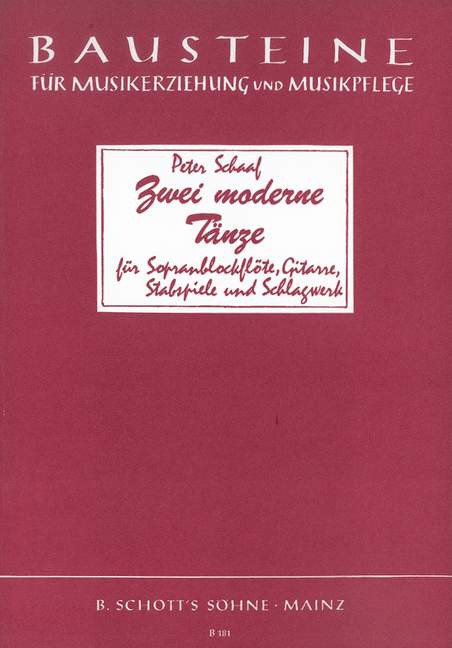 2 modern Dances, for 2 soprano recorders, guitar, mallet percussion and percussion, Score