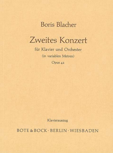 Piano Concerto No. 2 op. 42, (in variable metres), for piano and orchestra, Piano reduction
