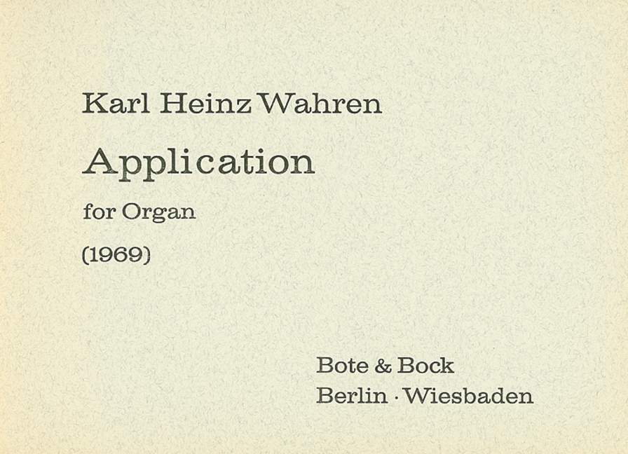Application, for organ