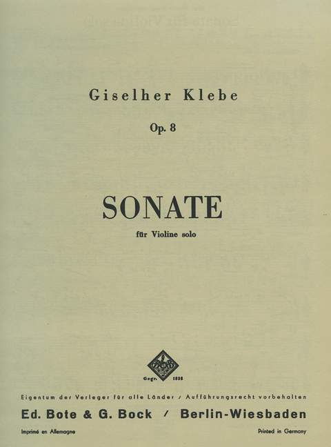 Sonata No. 1 op. 8, for violin