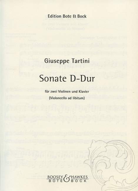 Violin Sonata in D Major, for 2 violins and piano (cello ad libitum)