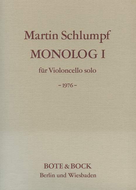 Monolog I, for cello