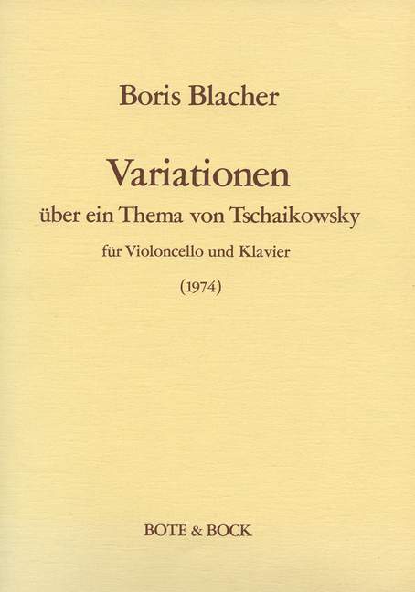 Variations on the theme by Tchaikovsky, Rococo Variations, for cello and piano