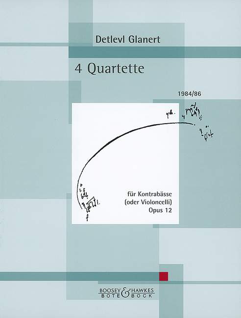 Four Quartets op. 12, for 4 double basses (4 cellos), Score and parts