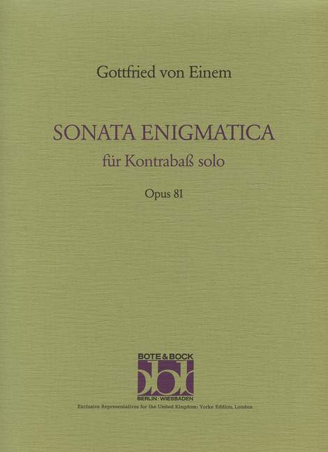 Sonata enigmatica op. 81, for double bass