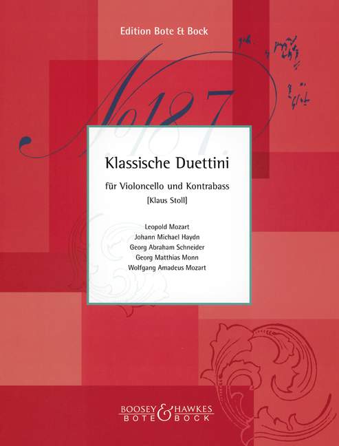 Classical Duettini, Mittelschwere Stücke, for cello and double bass, Performing score