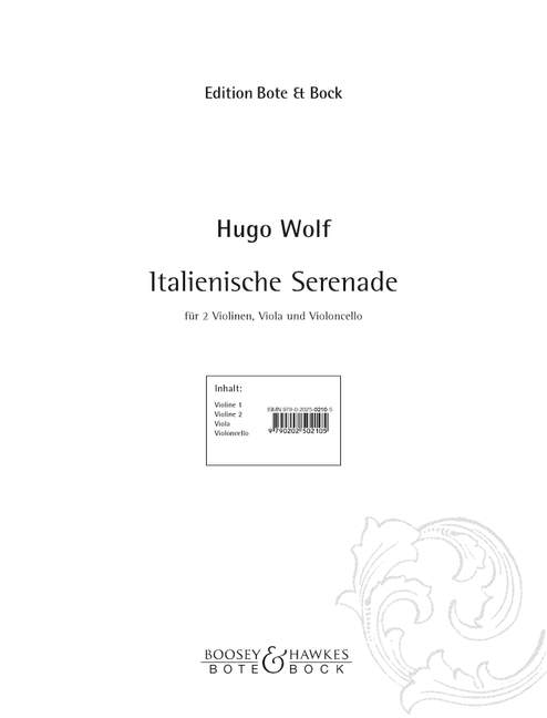 Italian Serenade, for string quartet, Set of parts