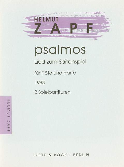 Psalmos, Lied zum Saitenspiel, for Flute and Harp, Performing score