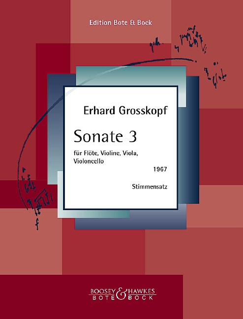 Sonata 3, for flute, violin, viola and cello, Set of parts
