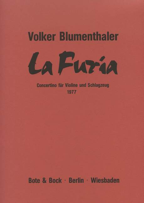 La Furia, Concertino, for violin and percussion, Score and part