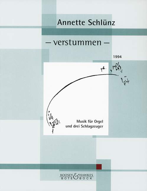 - verstummen -, (hush), for organ and 3 percussionists, Score. 9790202520468