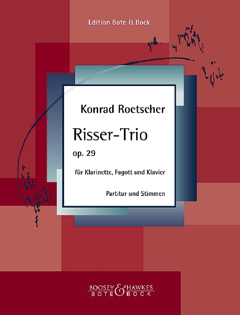 Risser-Trio op. 29, for clarinet, bassoon and piano, Score and parts