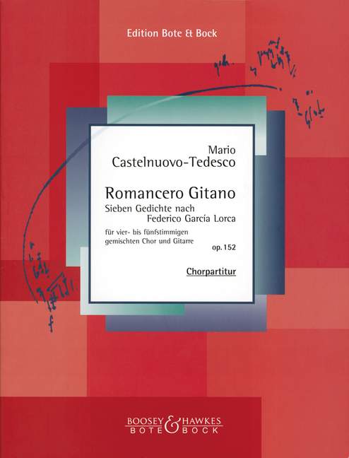 Romancero Gitano op. 152 No. 52, Seven Poems, for mixed choir (SATB) and guitar, Score