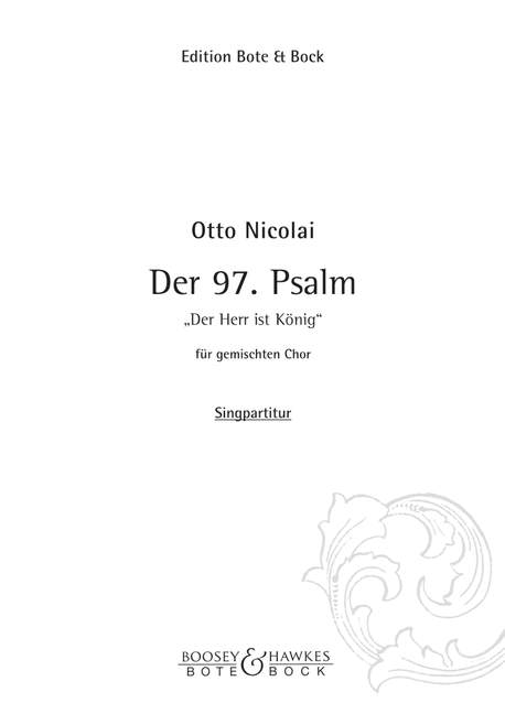 Psalm 97, Der Herr ist König, for mixed choir (SATB) a cappella, Choral score