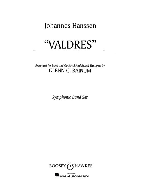Valdres QMB 327, Norwegian March, for Wind band, Score and parts