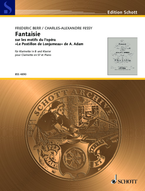 Fantaisie, sur les motifs du l'opéra Le Postillon de Lonjumeau de A. Adam, for clarinet and piano