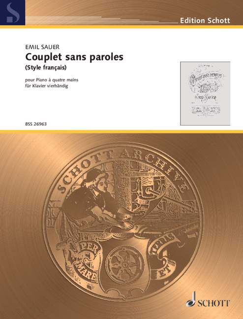 Couplet sans paroles, (Style francais), for piano (4 hands)