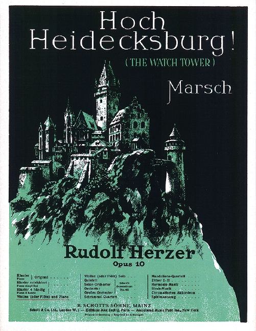 Hoch Heidecksburg op. 10, March, for violin (flute) and piano