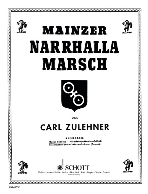 Mainzer Narrhalla-March, for piano