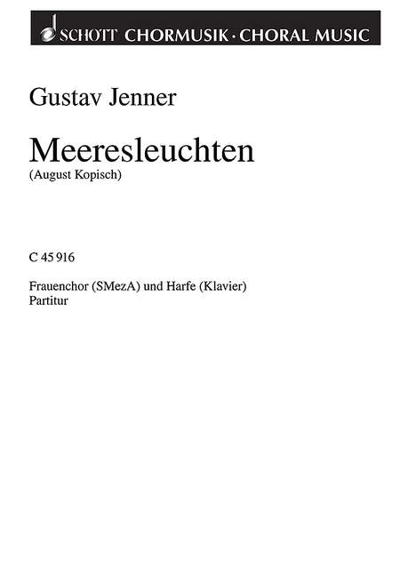 Meeresleuchten, O komm in mein Schiffchen, for female choir (SMezA) with harp (piano), Score