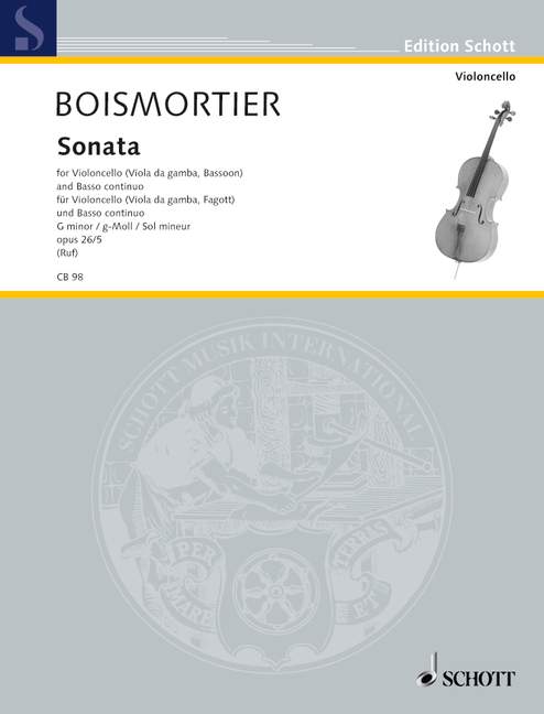 Sonata op. 26, No. 5 G Minor, for cello (bassoon, viola da gamba) and basso continuo