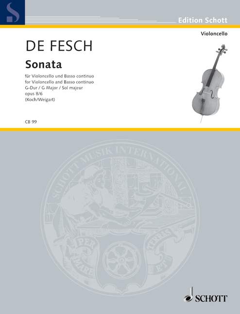 Sonata op. 8, No. 6 G Major, for cello and basso continuo