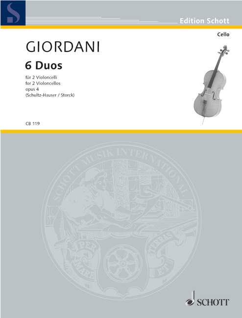 Six Duos op. 4, for 2 cellos, Performing score