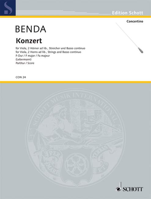 Concerto F Major, früher Georg Benda zugeschrieben, for 2 Hörner ad libitum, Score