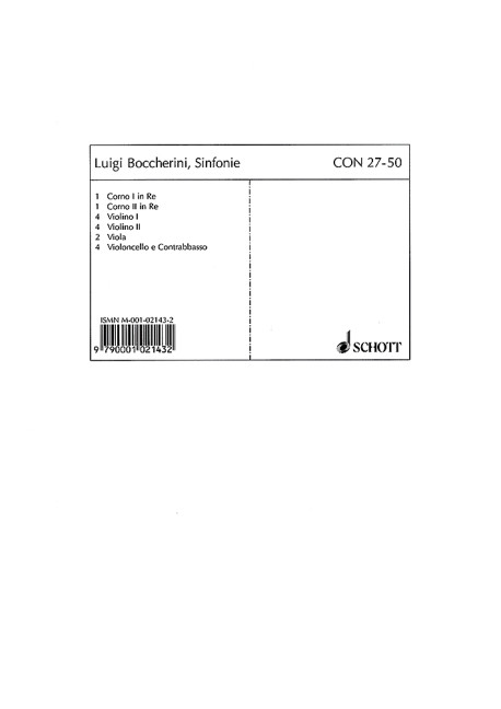 Sinfonie G 500, D major, for string orchestra and 2 horns in D ad libitum, 4 Violins II
