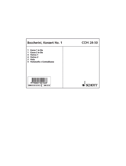 Concerto No. 1 C Major G 477, for 2 Hörner ad libitum, Set of parts