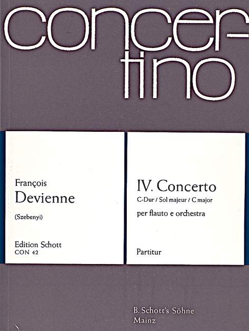 Concerto No. 4 G major, for flute and orchestra, Score
