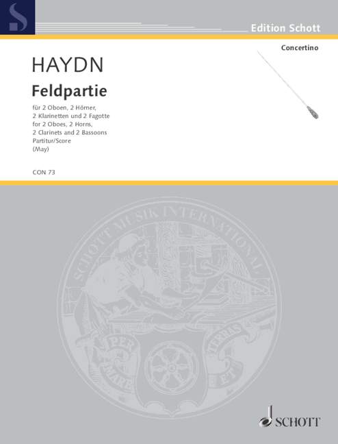 Feldpartie Hob. II: 43, G Minor, for 2 oboes, 2 horns, 2 clarinets and 2 bassoons, Score