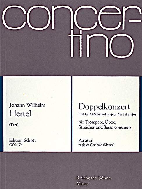 Double Concerto E flat Major, for trumpet, oboe, strings and basso continuo, Score