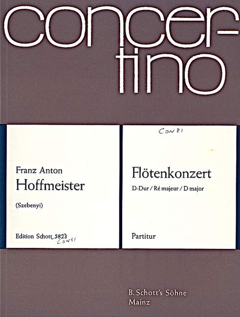 Flute Concerto D major, for flute and orchestra, Score