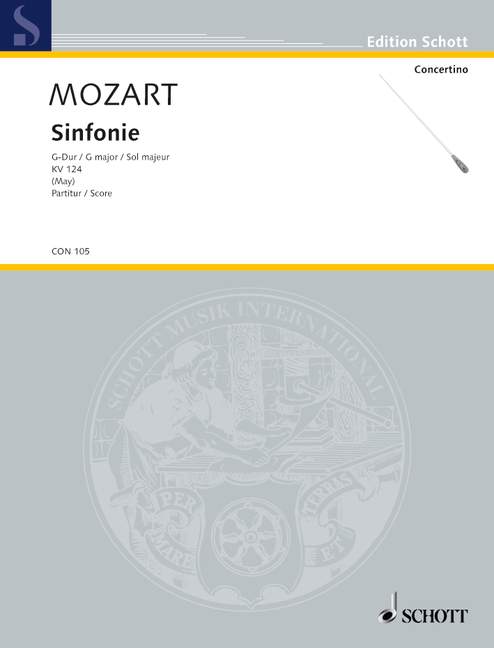 Symphony G major KV 124, for string orchestra, 2 oboes and 2 horns, Score