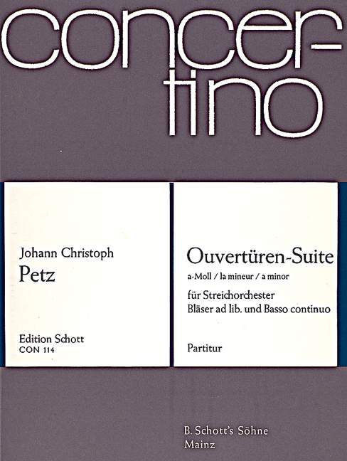 Overtures - Suite A Minor, for Bläser ad libitum und B.c., Score