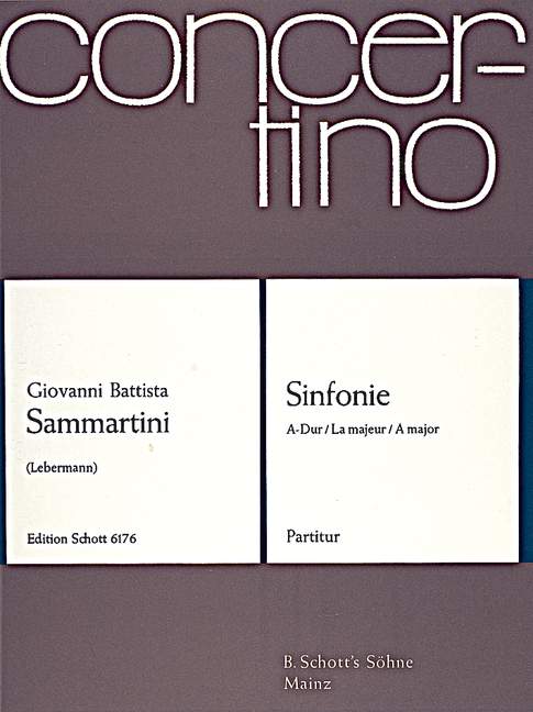 Sinfonia A Major J-C 62, for string orchestra, Score