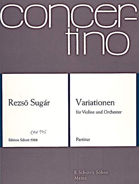 Variations, for violin and string orchestra, Score