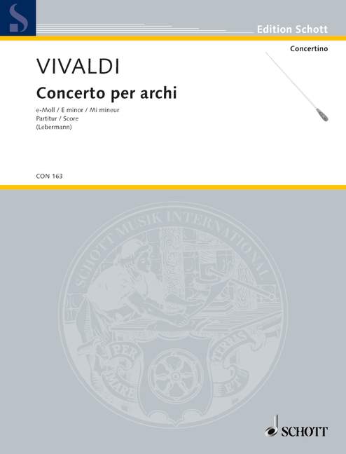 Concerto per archi PV 113 / RV 133, E Minor, for string orchestra and basso continuo, Score